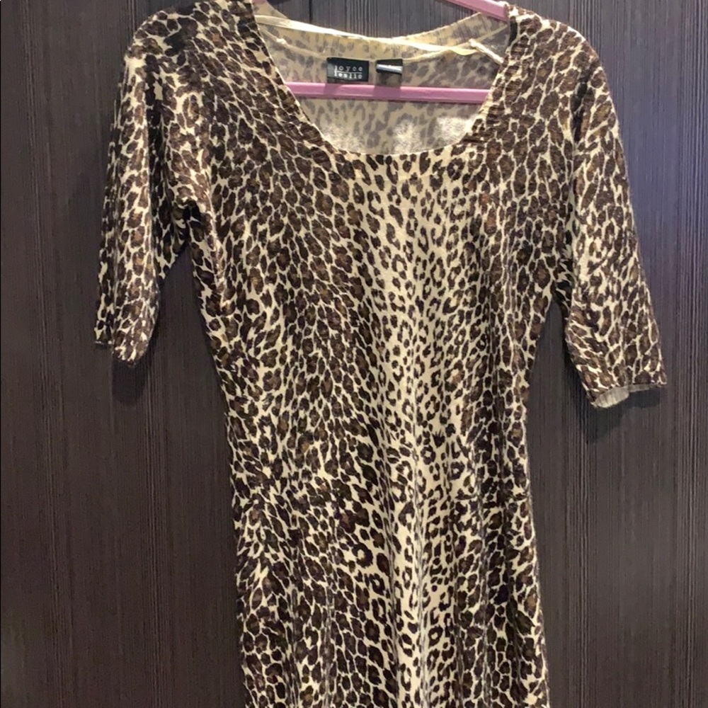 Leopard print sweater dress